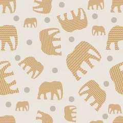 Foto op Plexiglas naadloos patroon met olifanten © Doeke