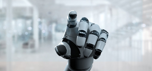Cyborg robot hand - 3d rendering