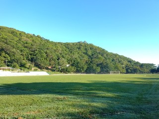 Summer day at the Maya sports complex, El Bosque neighborhood, Santa Elena Peten, Guatemala. natural concept