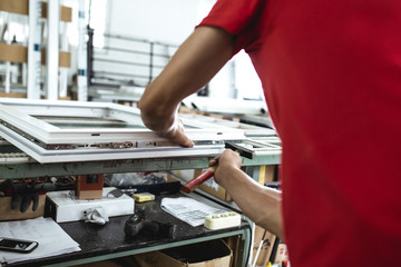 Hard work in aluminium and pvc factory