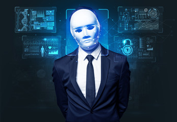 Biometric verification - young man face recognition
