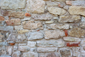 ancient masonry wall texture, stonework pattern background. Old stone wall