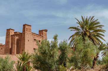 Fototapeta na wymiar UNESCO World Heritage Site, Amazing view of Kasbah Ait Ben Haddou near Ouarzazate in the Atlas Mountains of Morocco.