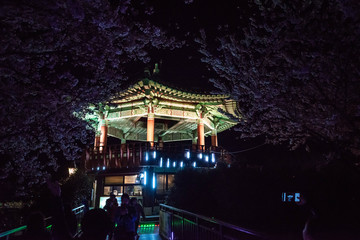 Fototapeta na wymiar resting place in Korea at night time