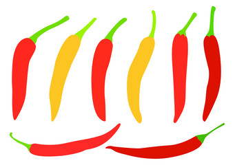 yellow orange chilli on white background illustration vector