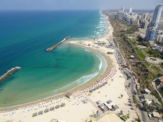 Netania beaches and city line
