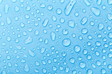 Blue water drops background