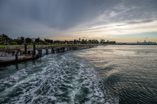 Sunset Looking Toward San Francisco From The Alameda Ferry