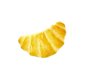 Single yellow bread isolated on white background