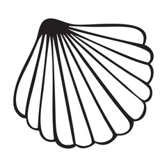 Isolated sea shell vector icon on white backdrop