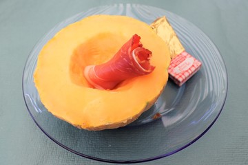 Melon au jambon cru Melon au jambon cru - Entrée de repas- Entrée de repas
