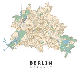 Berlin map. Detailed poster city map Berlin. Germany - obrazy, fototapety, plakaty