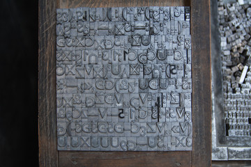 Metal vintage lack letterpress block