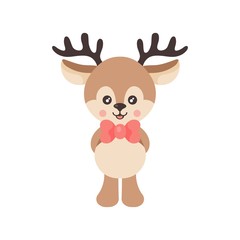 cartoon cute deer with tie vector