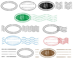 A vintage blank postal stamps and foliage set.illustration vector