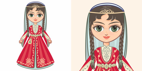 Chechen girl in national costume