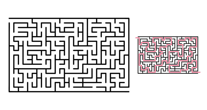 Abstract maze / labyrinth with entry and exit. Vector labyrinth 272.