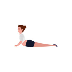 beauty woman practicing pilates position