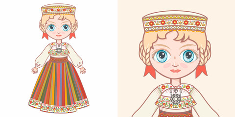 Estonian girl in national costume