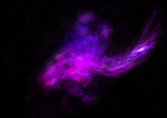 Being shone nebula and star field. 3D rendering