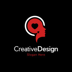 Head Human Love Couple Creative Vector Logo