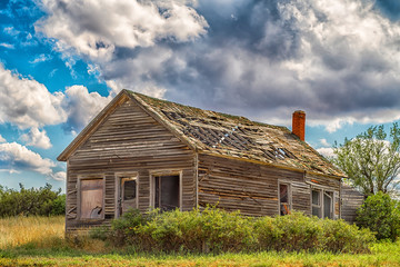 An old wooden house abandoned.