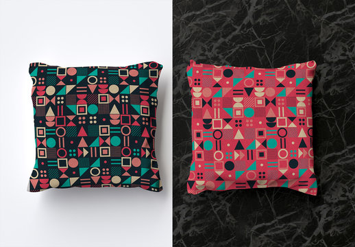 Mockup of 2 Square Pillows