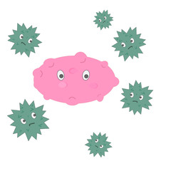 Cartoon germs In the imagination