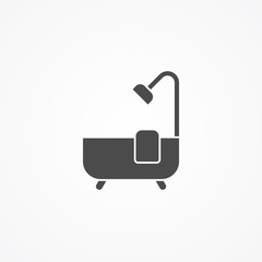Bathtub vector icon sign symbol