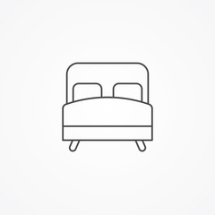 Bed vector icon sign symbol