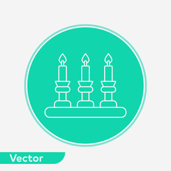 Obraz premium Candle vector icon sign symbol