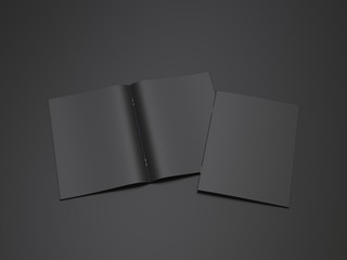 Blank white catalog, magazines, booklet mock up. 3d render illustration.