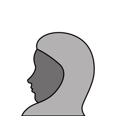 profile of islamic woman with traditional burka