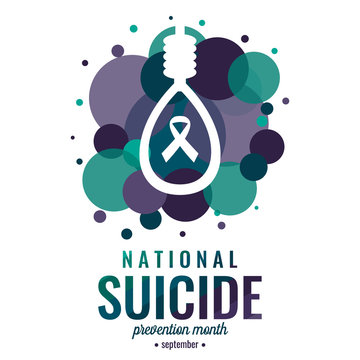 Natonal suicide awareness month card or background. vector illustration.