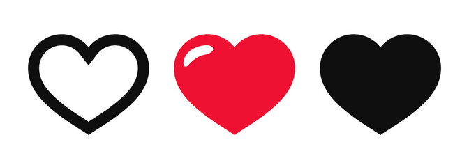 The red heart symbol is a symbol of love in various forms. For assembling the media on the day of love.