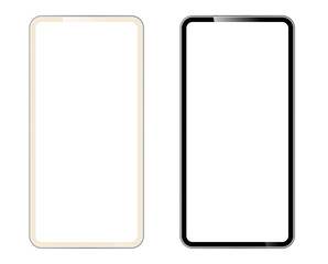 smartphone The shape of a modern mobile phone Designed to have a thin edge.