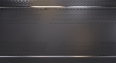 background dark and metallic with pentagons design elements 3d-illustration © wetzkaz