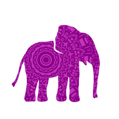 Elephant Filled with Mandala Pattern. Vector