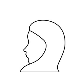 profile of islamic woman with traditional burka