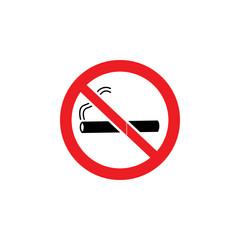 No smoking or electronic cigarette stop sign the vector illustration isolated.