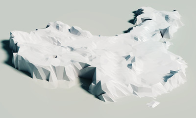 Reliefkarte mit den Höhen von China