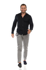 portrait of young man in jeans and jacket