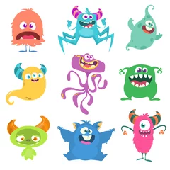 Fotobehang Monster Grappige cartoon monsters instellen. vector illustratie