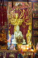 Fototapeta premium Gods and goddess at Leong San See temple (Buddhist temple in Singapore built in 1917)