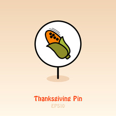 Corn pin map icon. Harvest. Thanksgiving vector