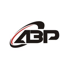 ABP Letter initial logo design vector. black and red color.