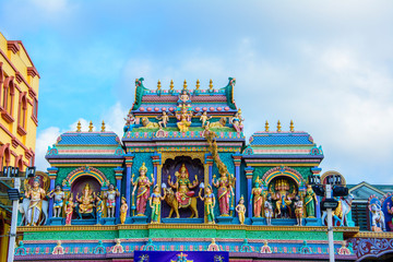 Fototapeta na wymiar Sri Vadapathira Kaliamman Temple, Little India, Singapore