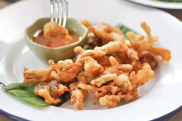 fried Indian Oyster, fried mushroom or deep fried Mushroom