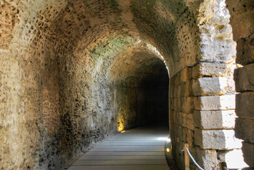 Fototapeta premium Cadiz in Spain, the roman theatre tunnel