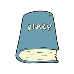 digitally drawn illustration diary book design. hand drawing style
